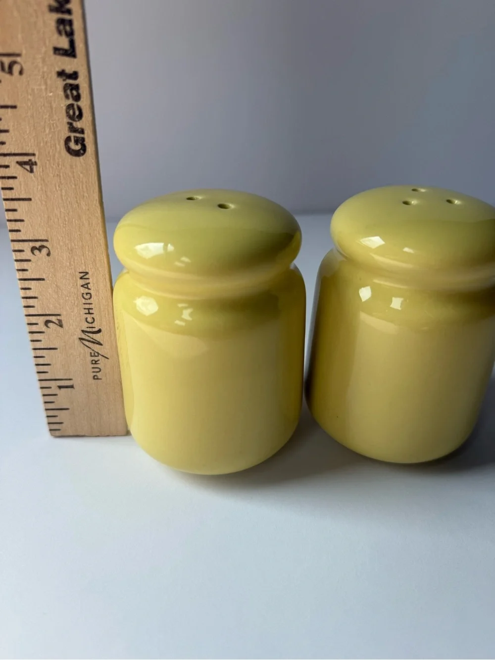 Vintage Yellow Ceramic Salt & Pepper Shakers, Glossy Retro Kitchen Decor, Japan